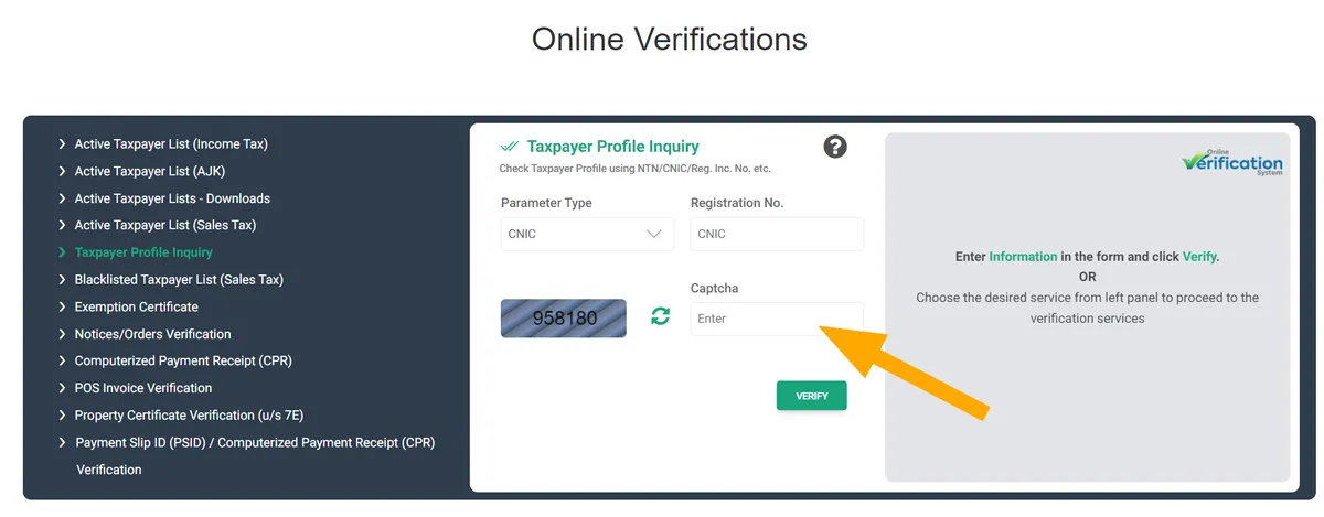 fbr verification inquiry process