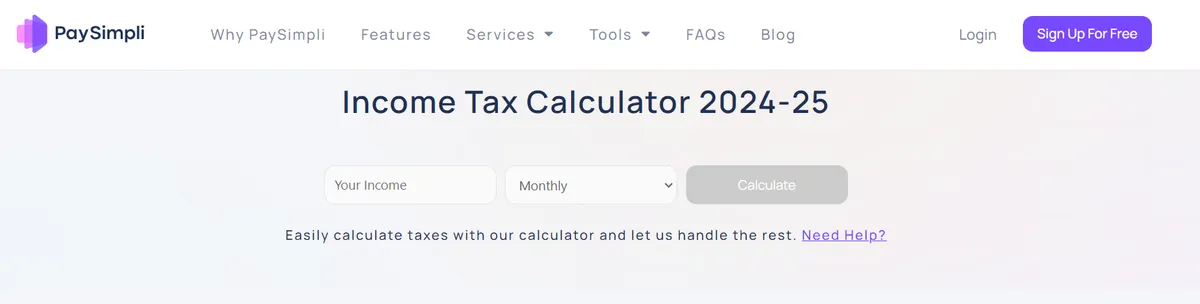 Income Tax Calculator, 2024 - 2025