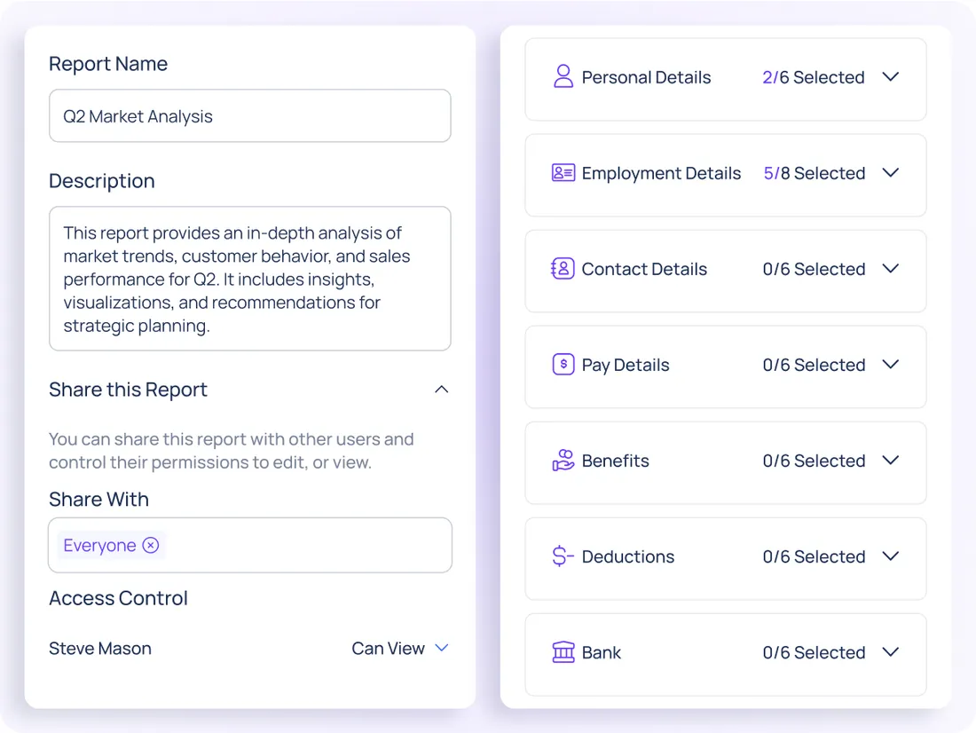 Smart report builder — ConnectSimpli