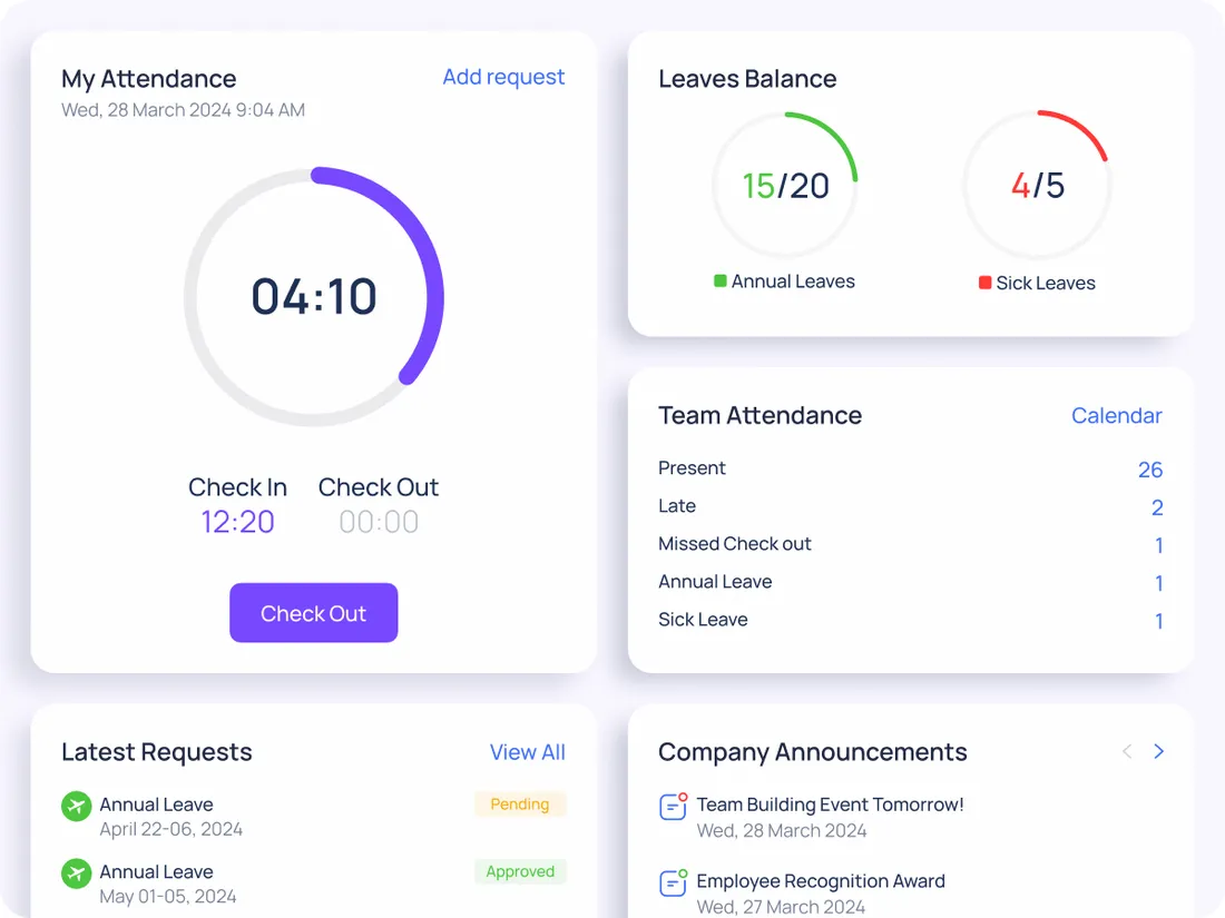 Time off & attendance — ConnectSimpli